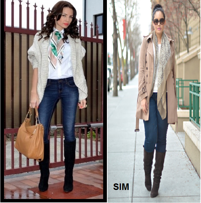 calça jeans bota cano alto