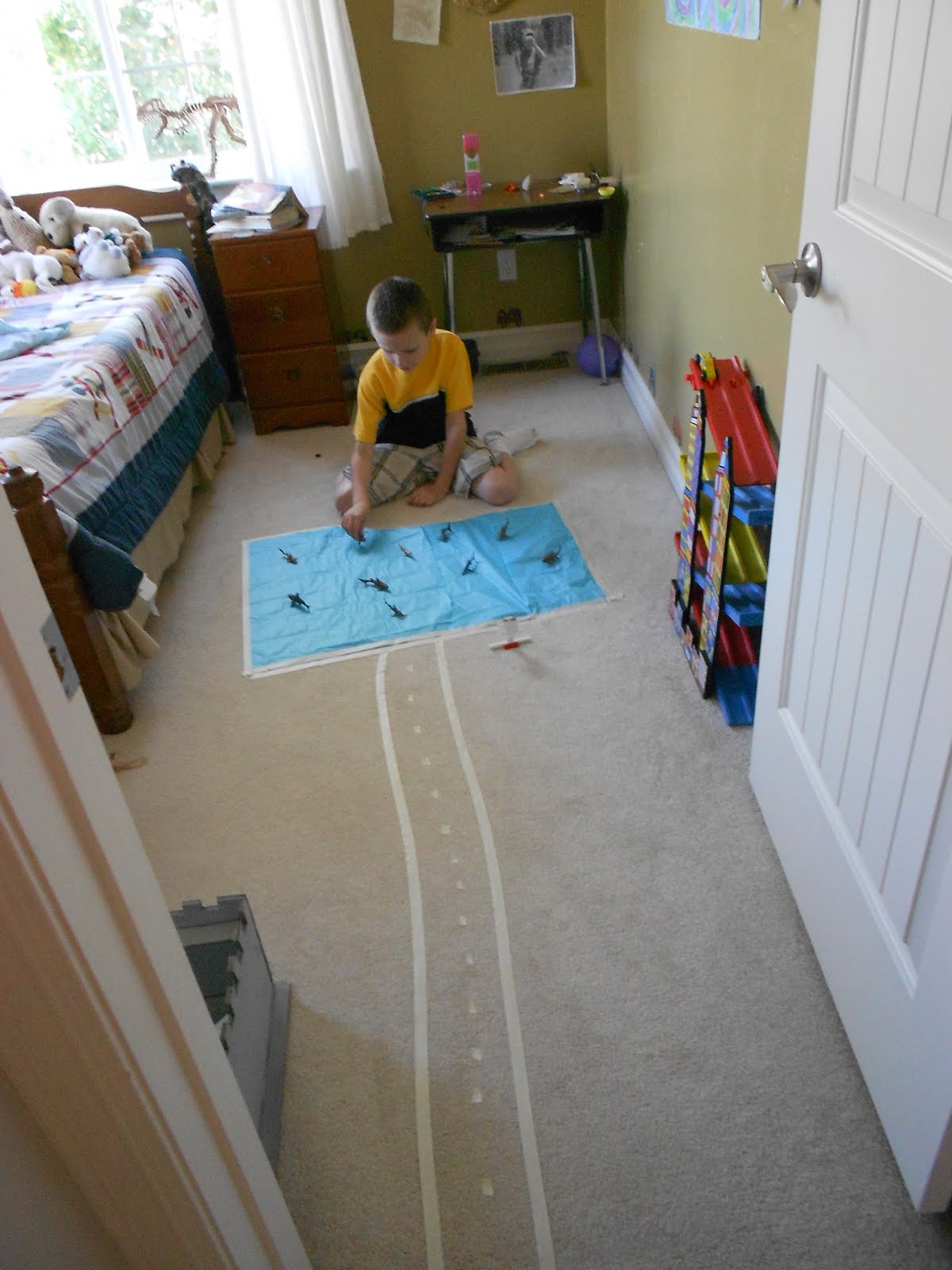 Almost Unschoolers Masking Tape Roads Indoor Play