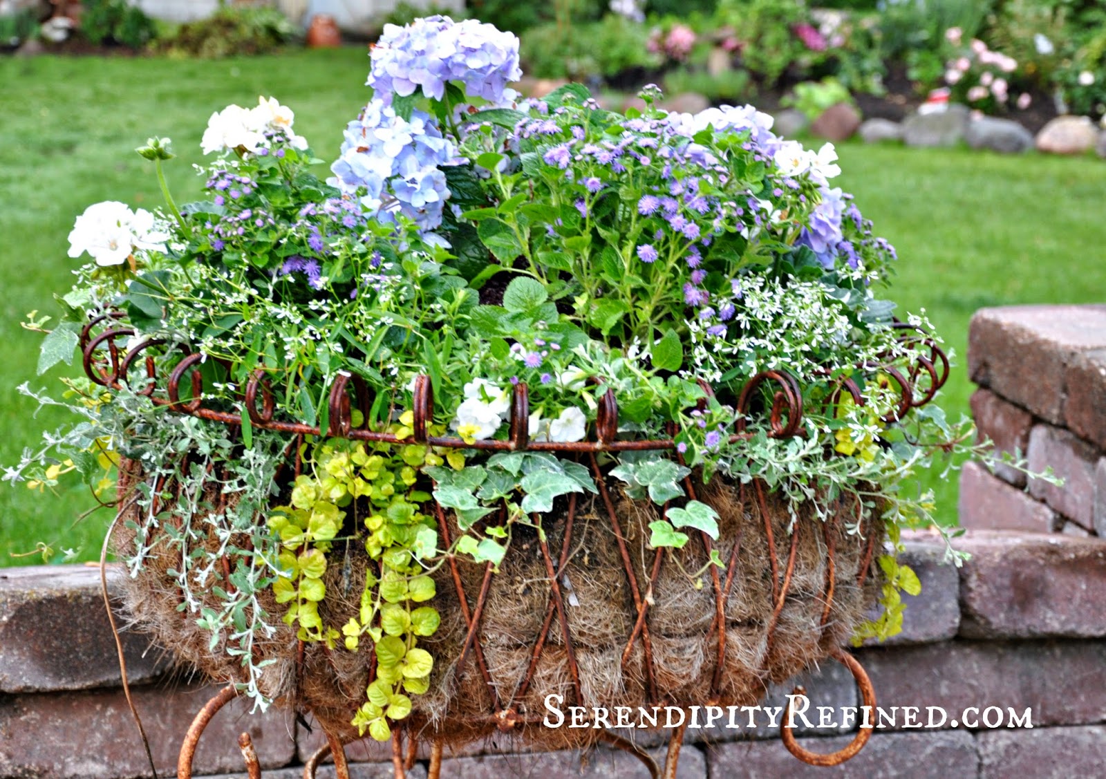 Serendipity Refined Blog Blue and White Outdoor Summer Urn Patio Planters