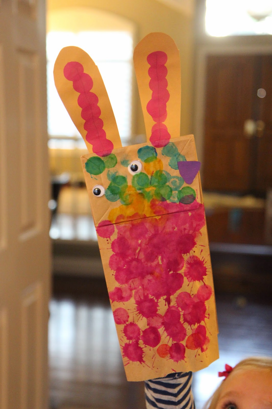 Toddler Approved! Colorful Easter Bunny Puppet Craft