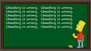 Bart Simpson Cheating