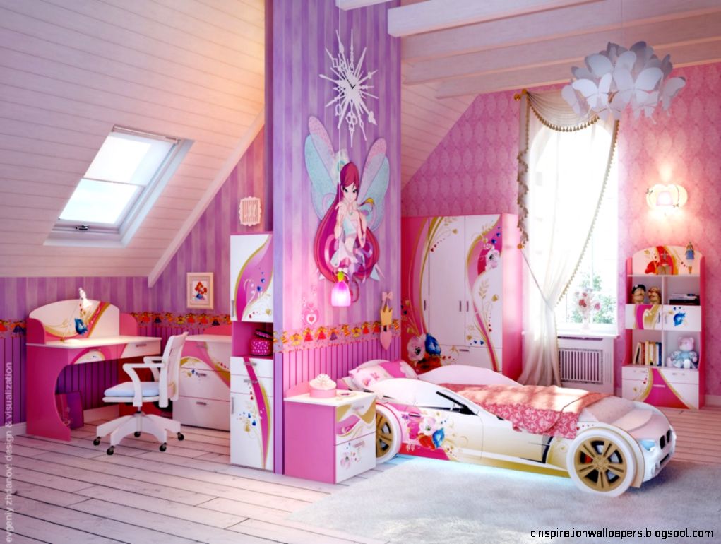 Beautiful fairy tale design pink and white girls bedroom Beautiful fairy tale design pink and white girls bedroom