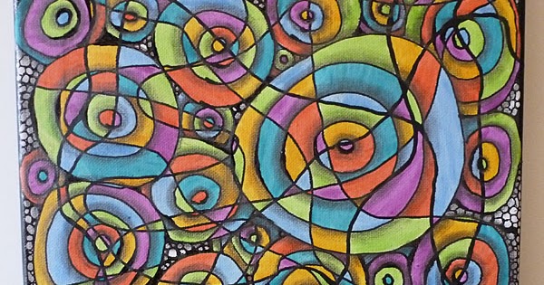 Deb Ammerman Art and Design: Eccentric Circles 12x12 inch mixed media