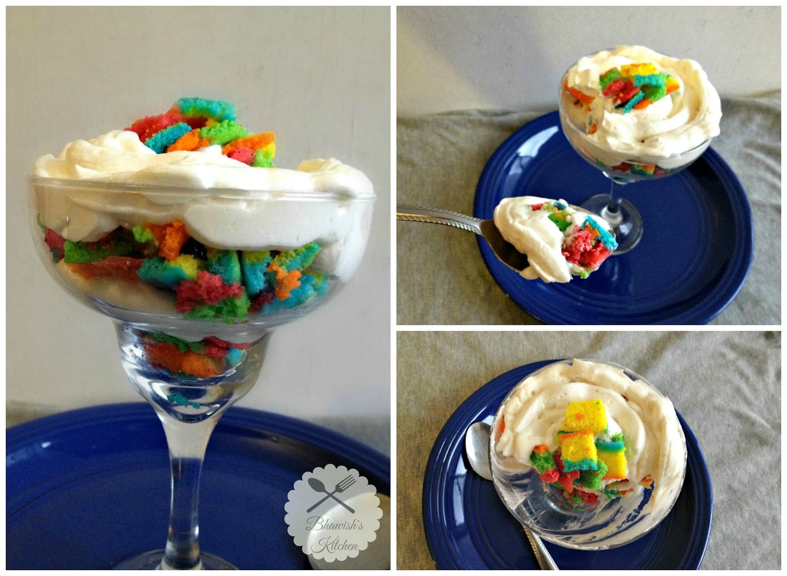 Bhawish's Kitchen JELLO Rainbow Cake Trifle