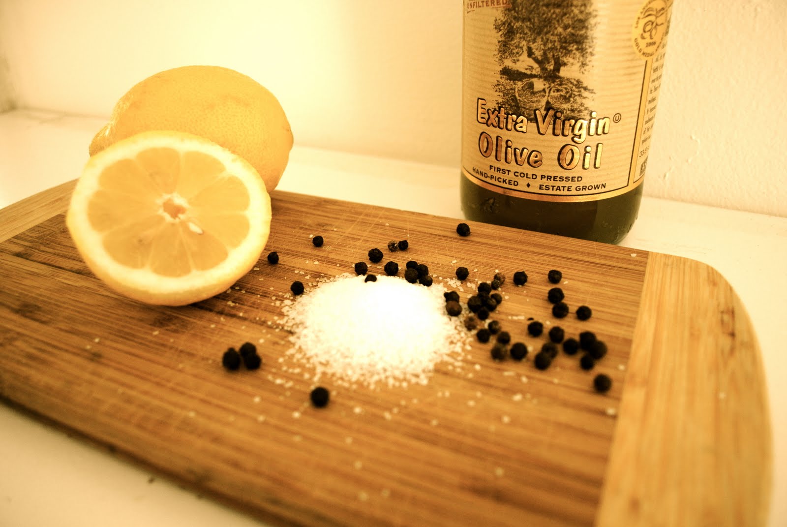 Dorm Room Dinner The Fab Four Olive Oil, Lemon Juice, Salt and Pepper