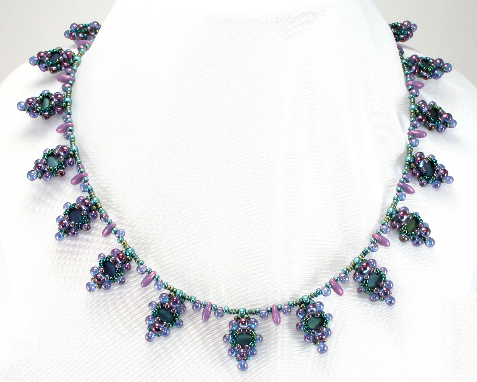 Bead Origami Tila Droplet Charm Necklace