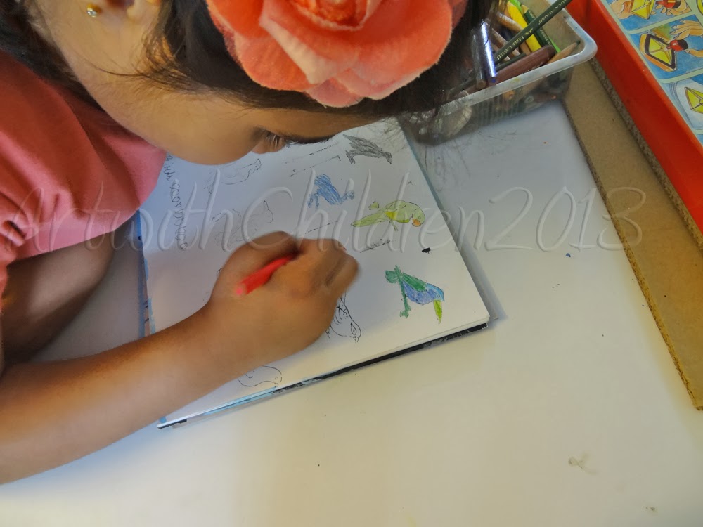 Stamping and coloring activity