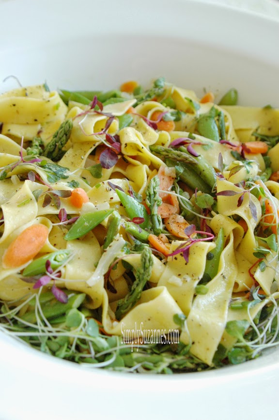 Simply Suzanne's AT HOME pappardelle with Spring (and Summer) vegetables