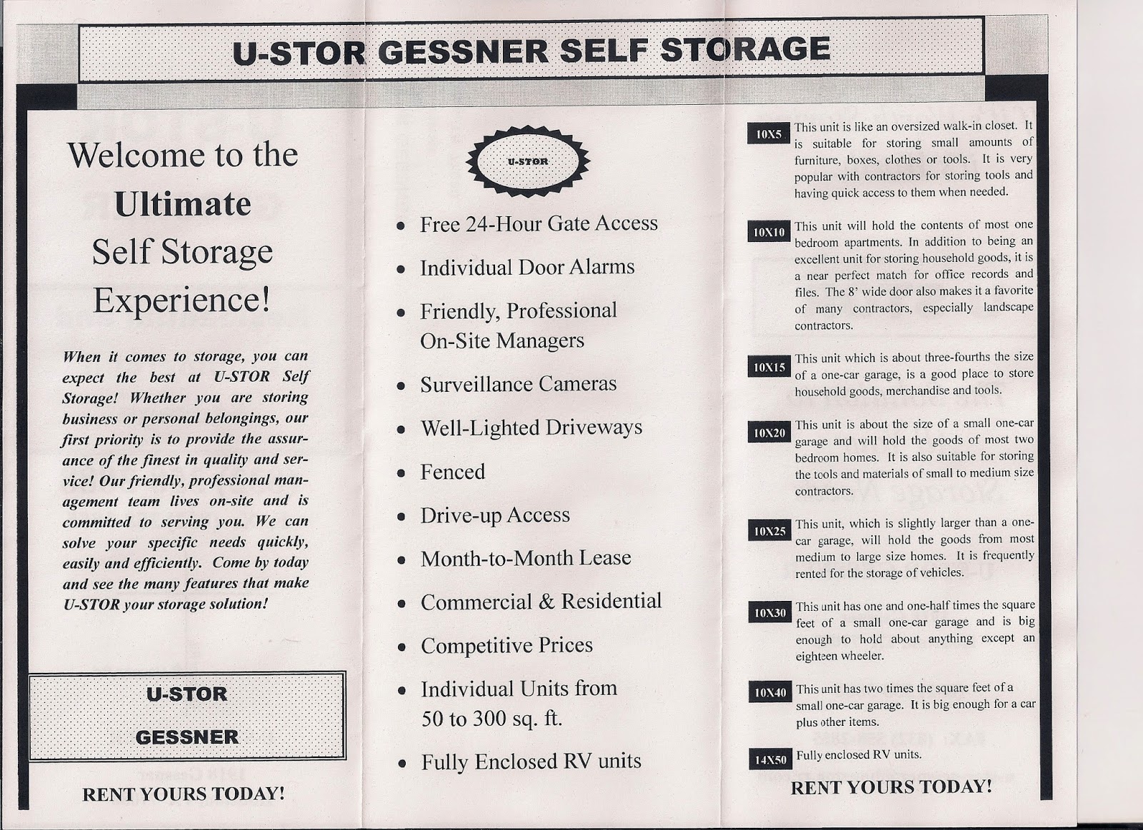USTOR Gessner Self Storage in Houston, Texas