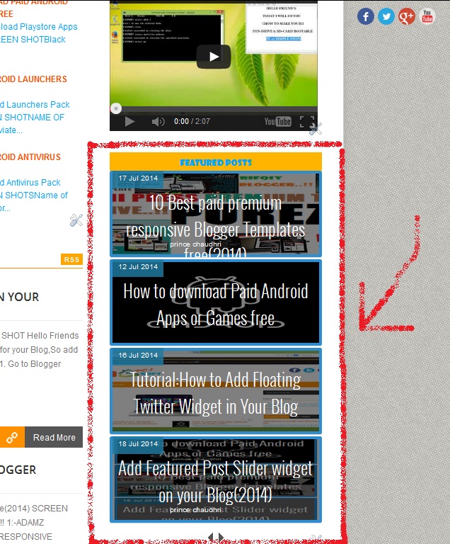 Add Featured Post Slider widget on your Blog(2014) 99PcSoft