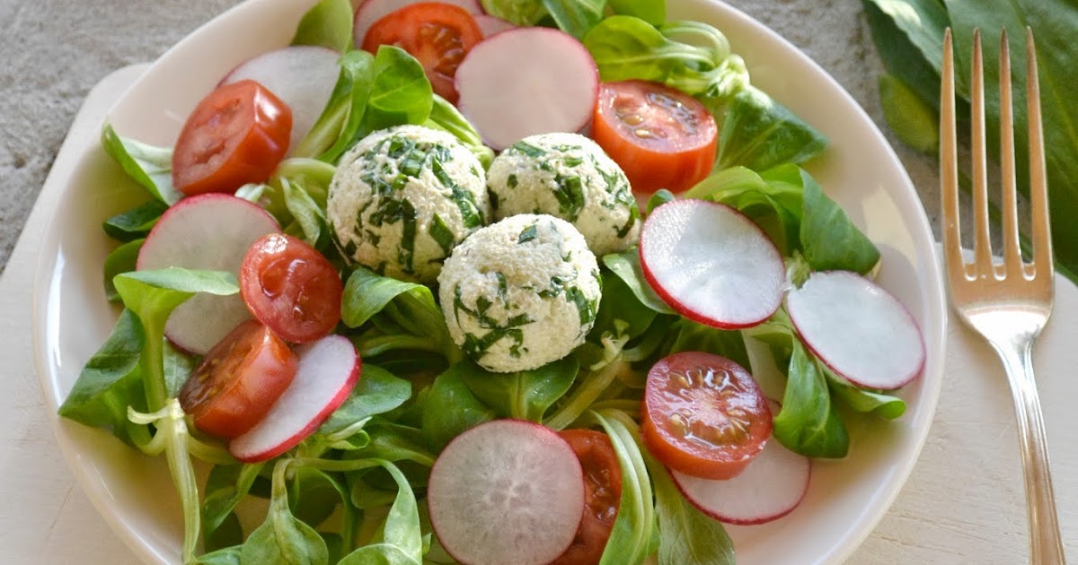 Frühlings Salat mit Bärlauch Bällchen hopefray Frühlings Salat mit Bärlauch Bällchen hopefray