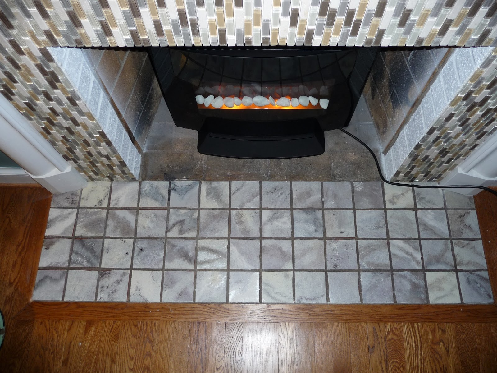 Funky Little Shack Painted Tile Hearth