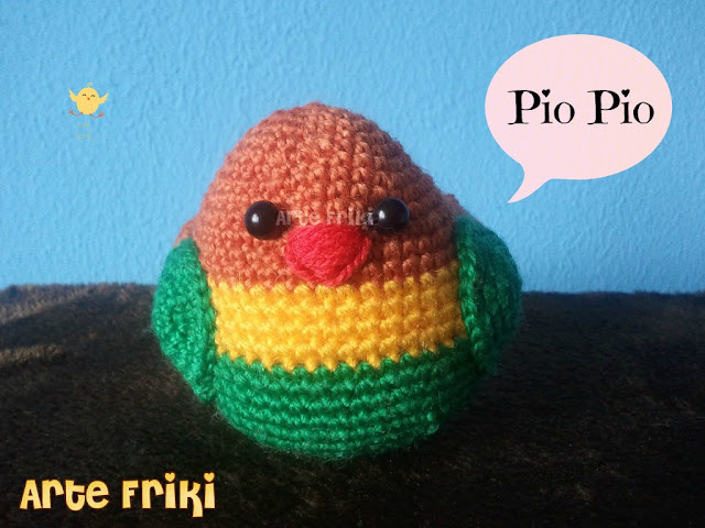 argaponi lovebird pájaro periquito bird amigurumi crochet ganchillo plush doll muñeco