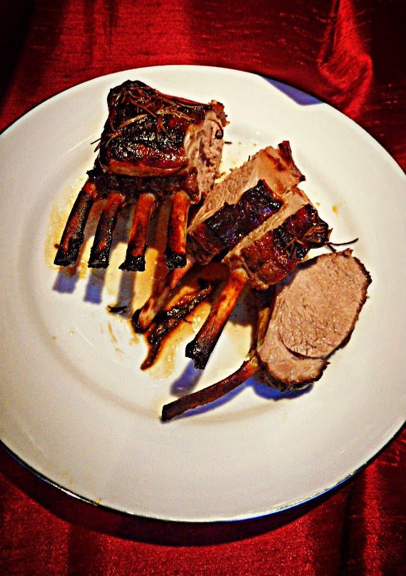 Chez Maximka Honey and balsamic vinegar glazed rack of lamb