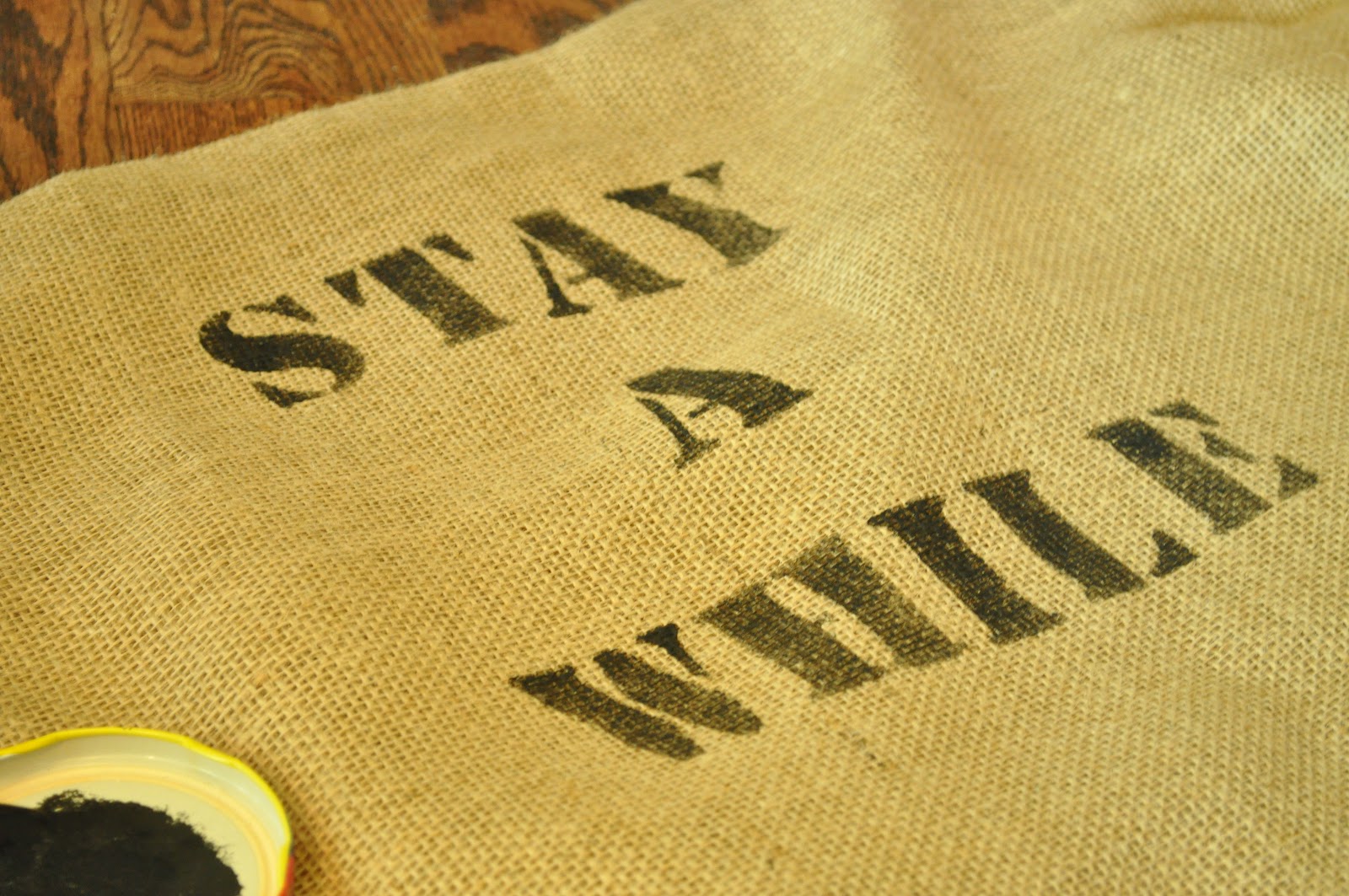 Stenciling on burlap.... Jennifer Rizzo