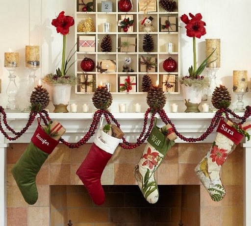 Decorar chimeneas para Navidad - Colores en Casa