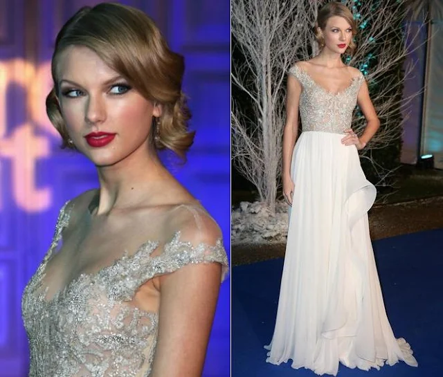 Taylor Swift in Reem Acra – Centrepoint Winter Whites Gala