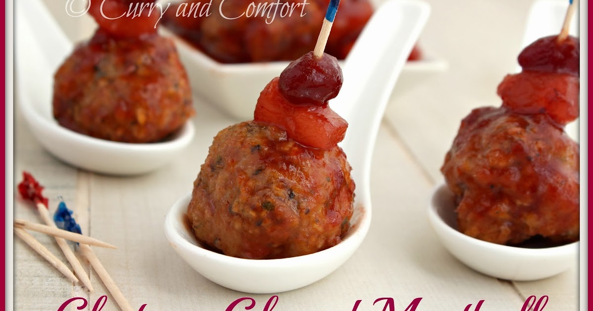 Kitchen Simmer Cranberry Pineapple Chutney Glazed Meatballs