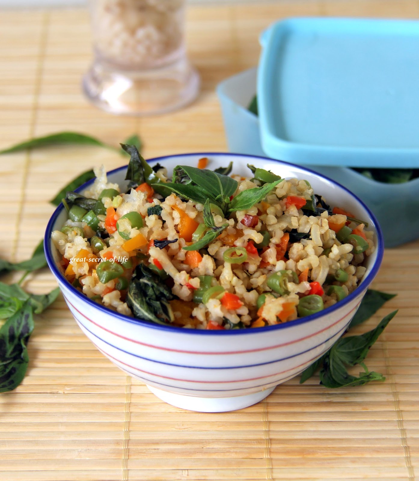 Thai Spicy basil rice Vegetaraian Greatsecretoflife