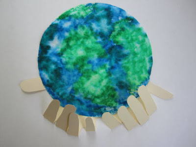 World Painted Coffee Filter With Wrapped Hand Cutouts