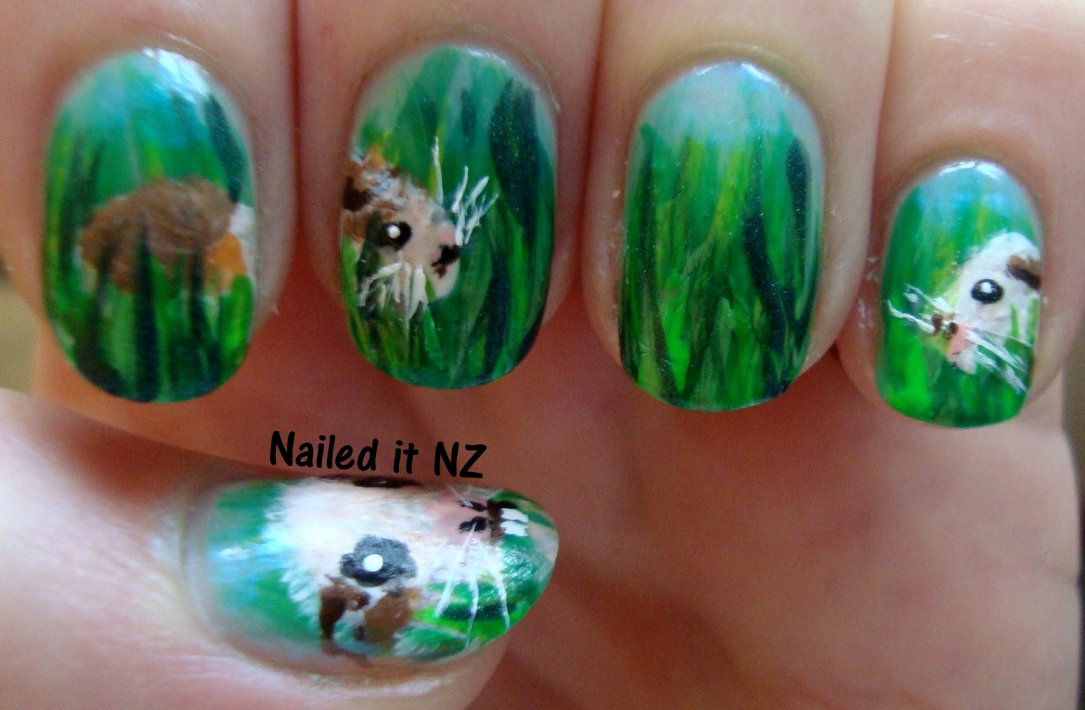 Guinea pig nail art