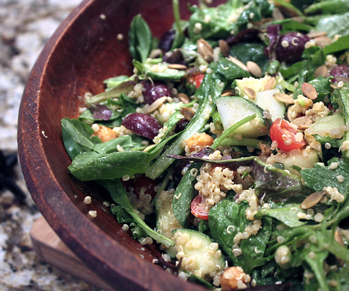 Andrea's Easy Vegan Cooking Quinoa salad with creamy lemonbasil dressing