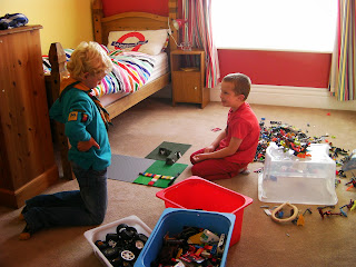 lego collection in bedroom