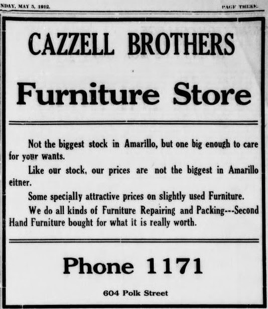 History Of Amarillo Texas Cazzell Brothers Furniture Store 1912