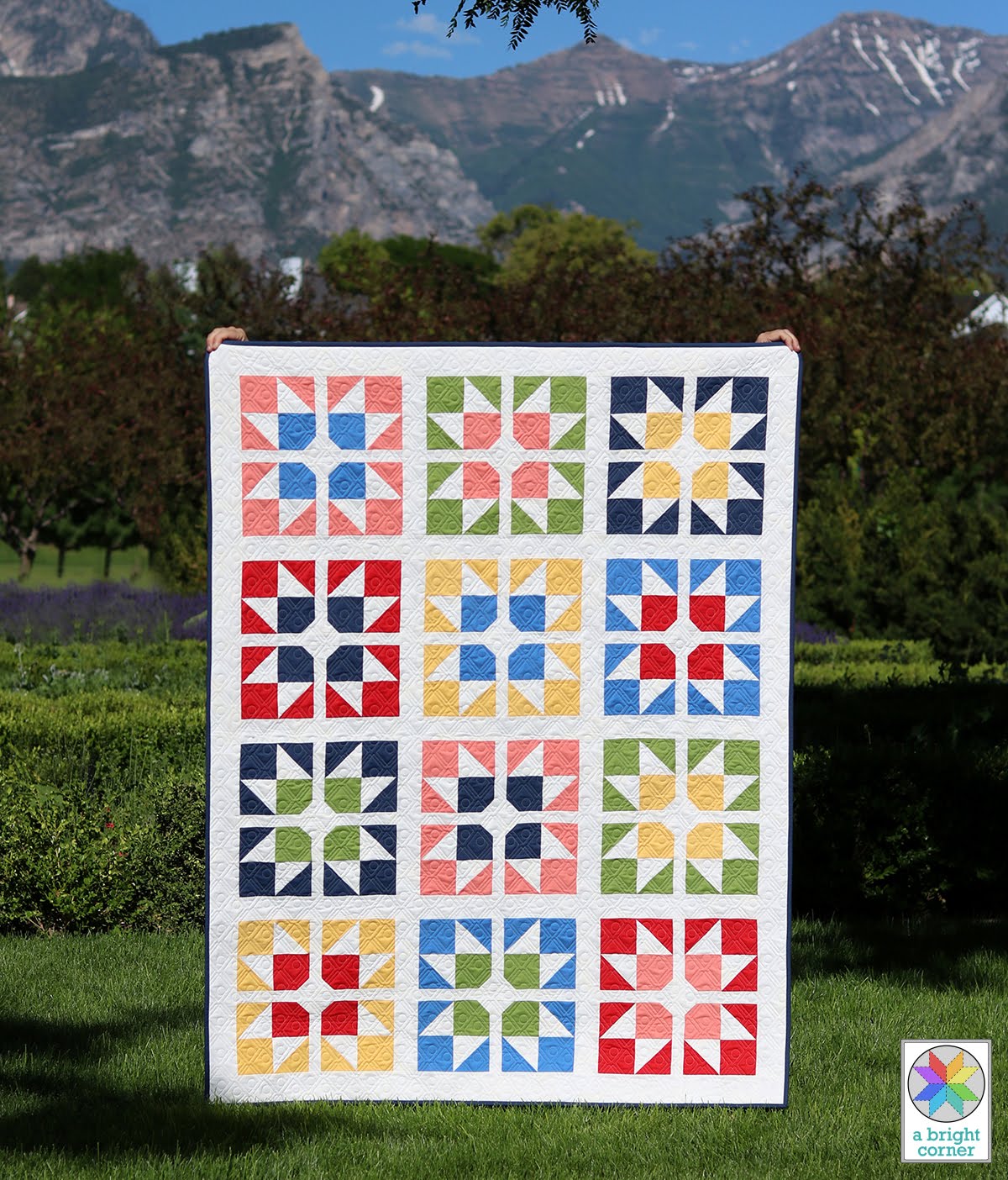 A Bright Corner Split Stars Quilt Pattern