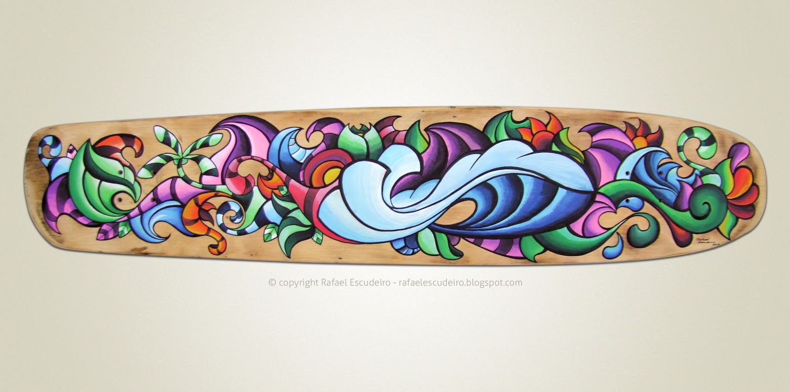 Rafael Escudeiro Surf Art POSCA Shape Longboard