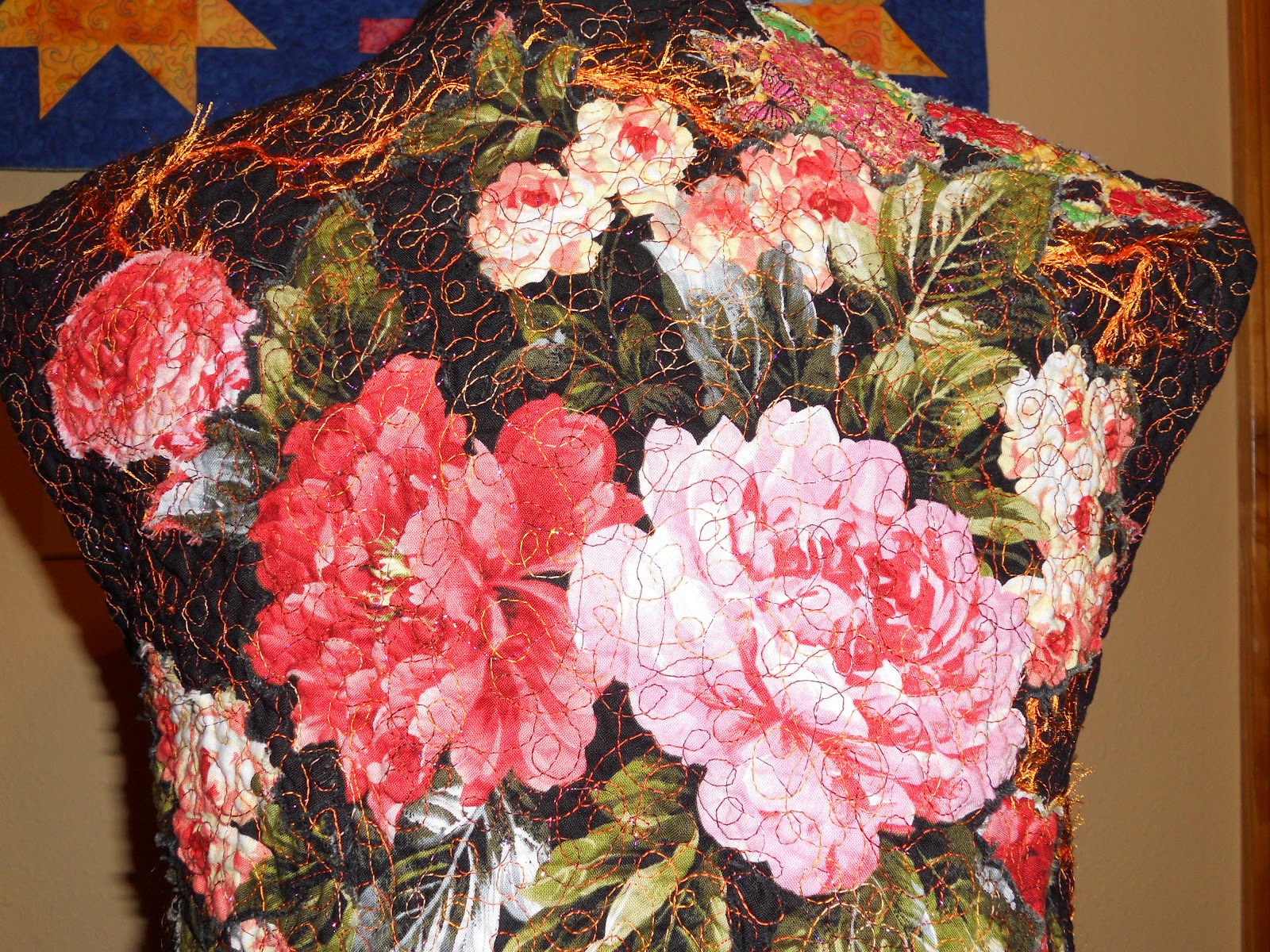 JUDYS FIBER ART Tapestry Floral Vest Wearable Art