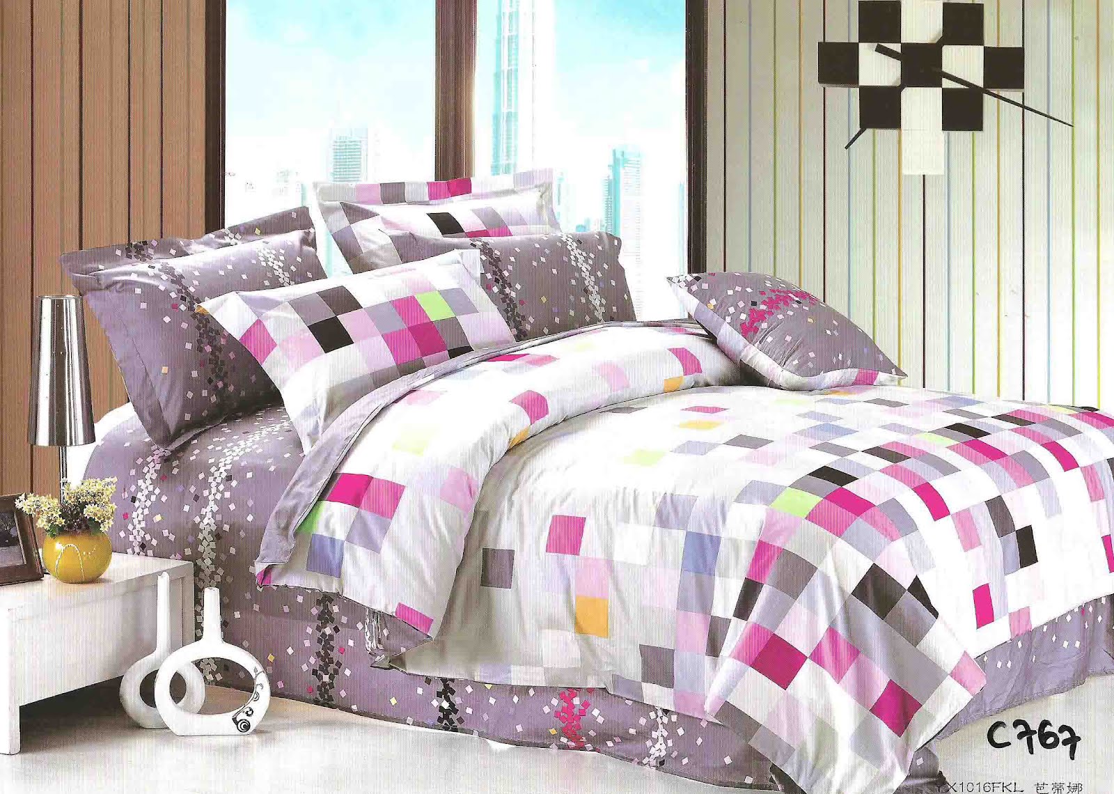 Sprei motif kotak pink Pojok Sprei Jual Sprei Jual Bed Cover