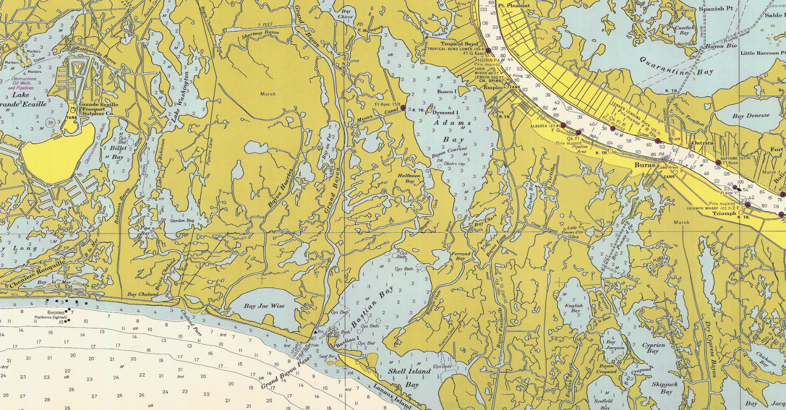 GeoGarage blog Louisiana bays and bayous vanish from nautical maps