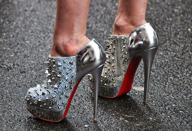 Shoes: Most Wanted Christian Louboutin Silver Spiked Platforms