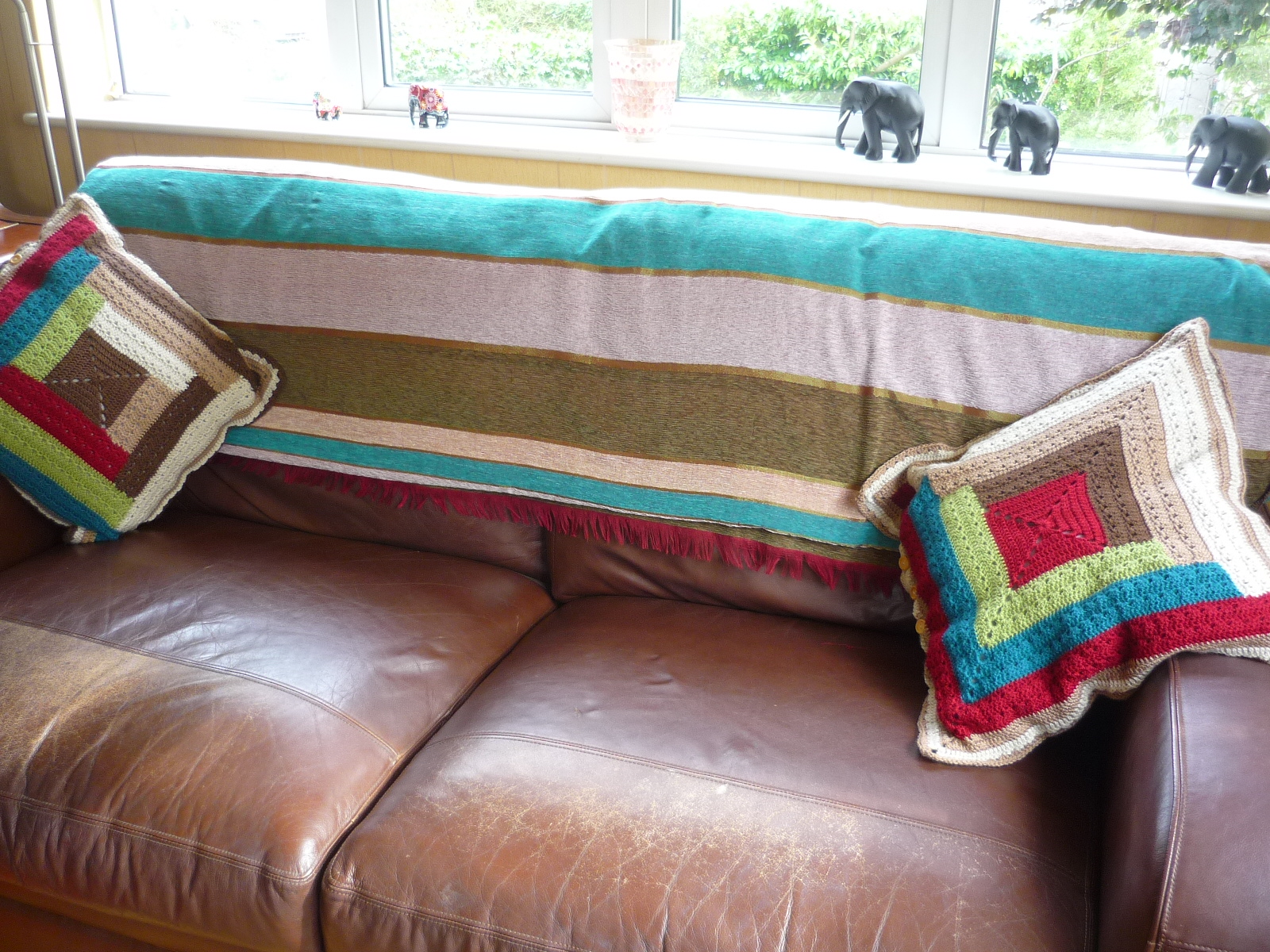 KnitKnatKnotUK Neat Granny Log Cabin Crochet Cushions