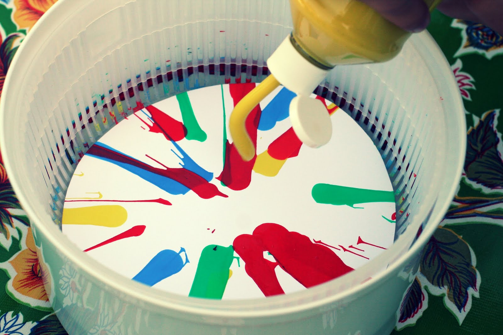a bit of sunshine make something monday salad spinner spin art