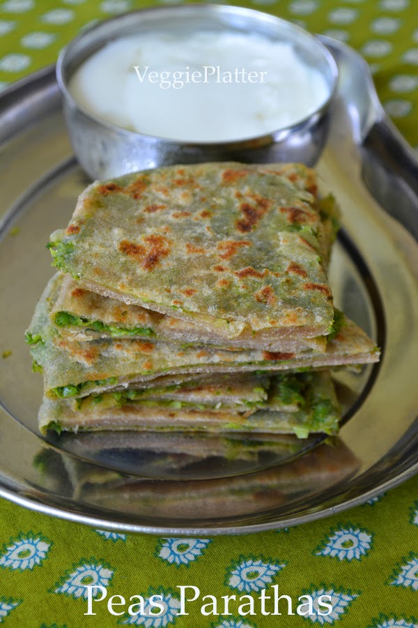 Veggie Platter Matar Ka Paratha / Suffed Green Peas Parathas