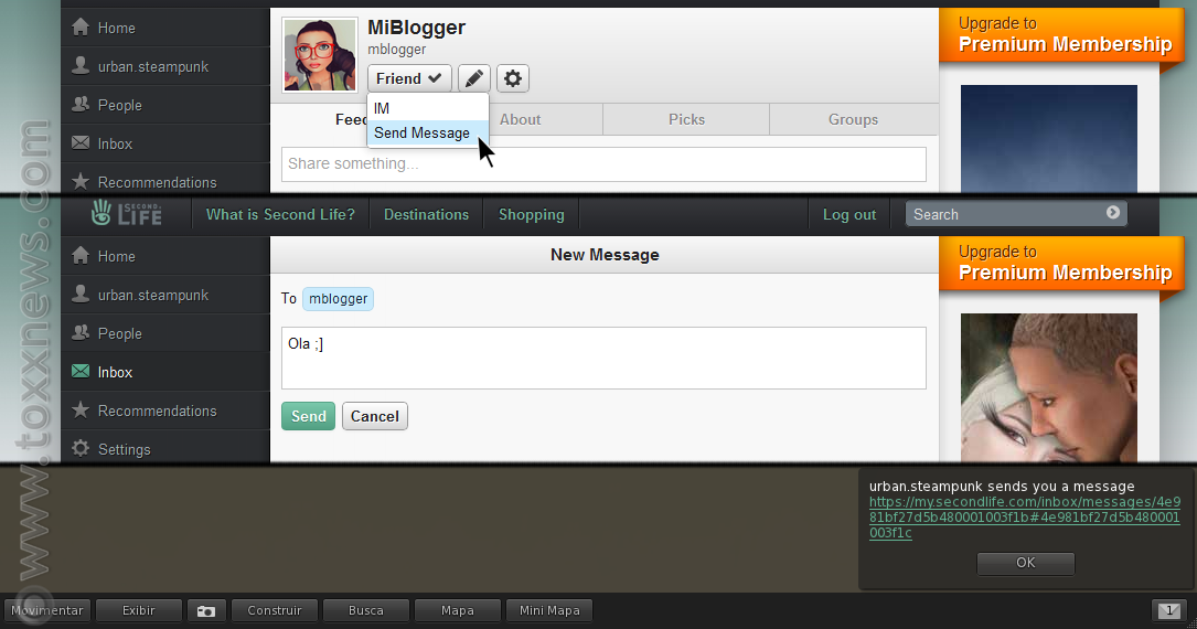 My Second Life Send Message Second Life