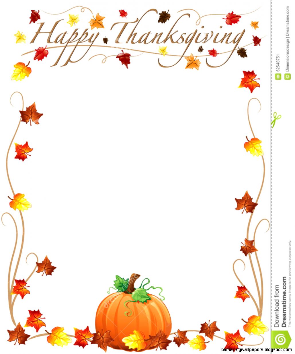 Happy Thanksgiving Border Stock Vector Image 62548751 Happy Thanksgiving Border Stock Vector Image 62548751