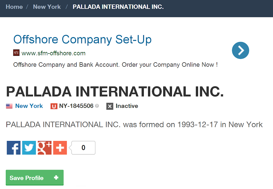 | PALLADA INTERNATIONAL INC. INCORPORATION DATE DECEMBER 17, 1993