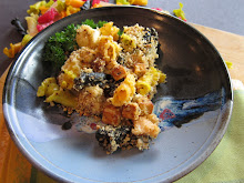 Tricolor Tofu Casserole with Hazelnut Crumb