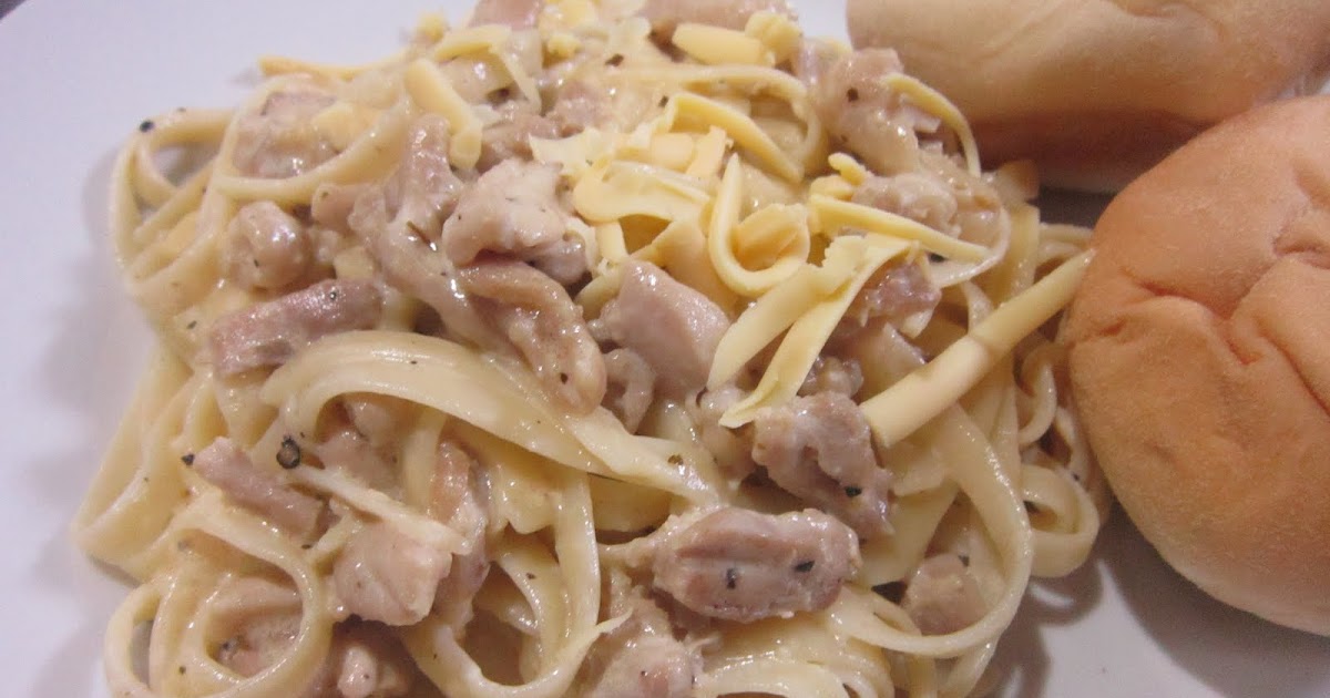 LINGUINE PASTA with CHICKEN and CREAM SAUCE