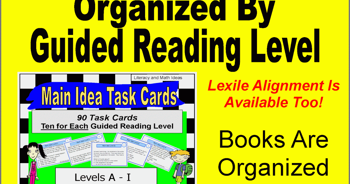Literacy & Math Ideas: Task Cards By Guided Reading Level