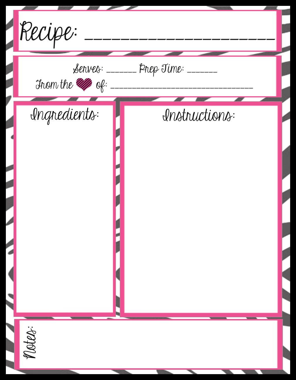Mesa's Place: Full Page Recipe Templates [Free printables]