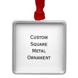 Custom Square Metal Photo Christmas Ornament
