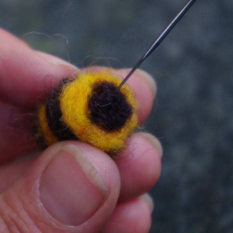 passengers on a little spaceship needle felted bees a great beginners needling project