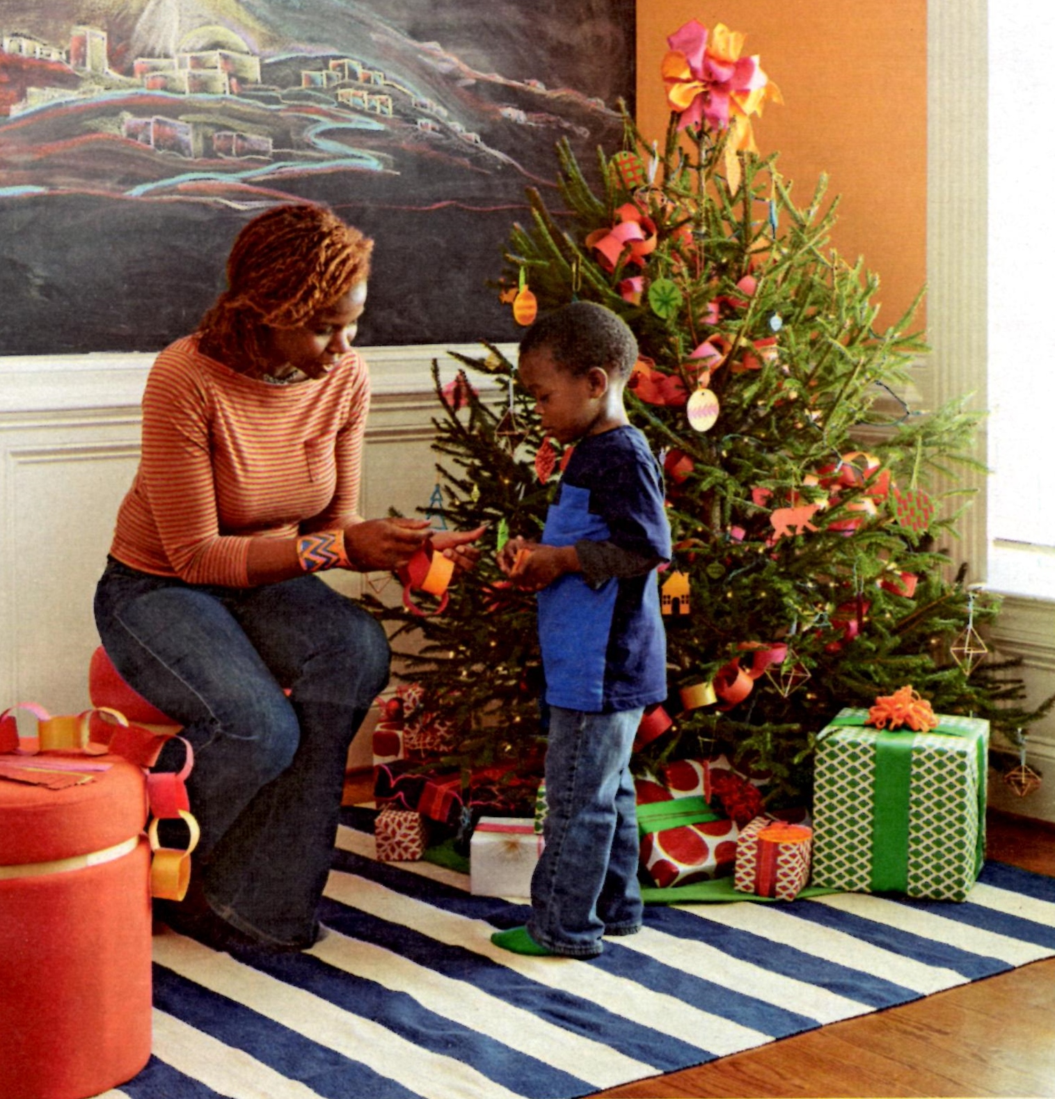 Pink Orange Blue And Green Color A Bright Boho Christmas Boho Home