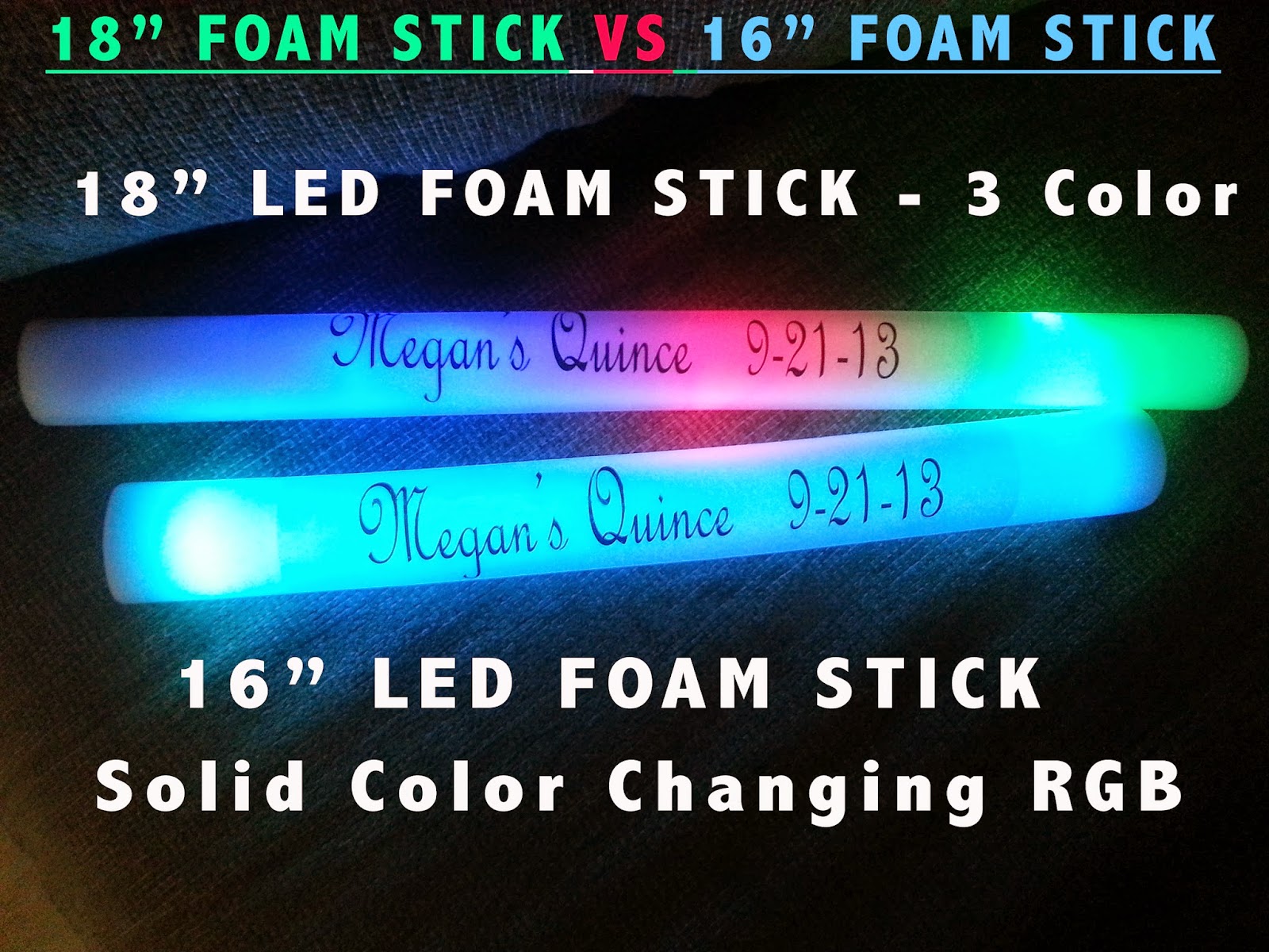 LED Light Up Flashing 18 Inch White Foam Stick Baton 