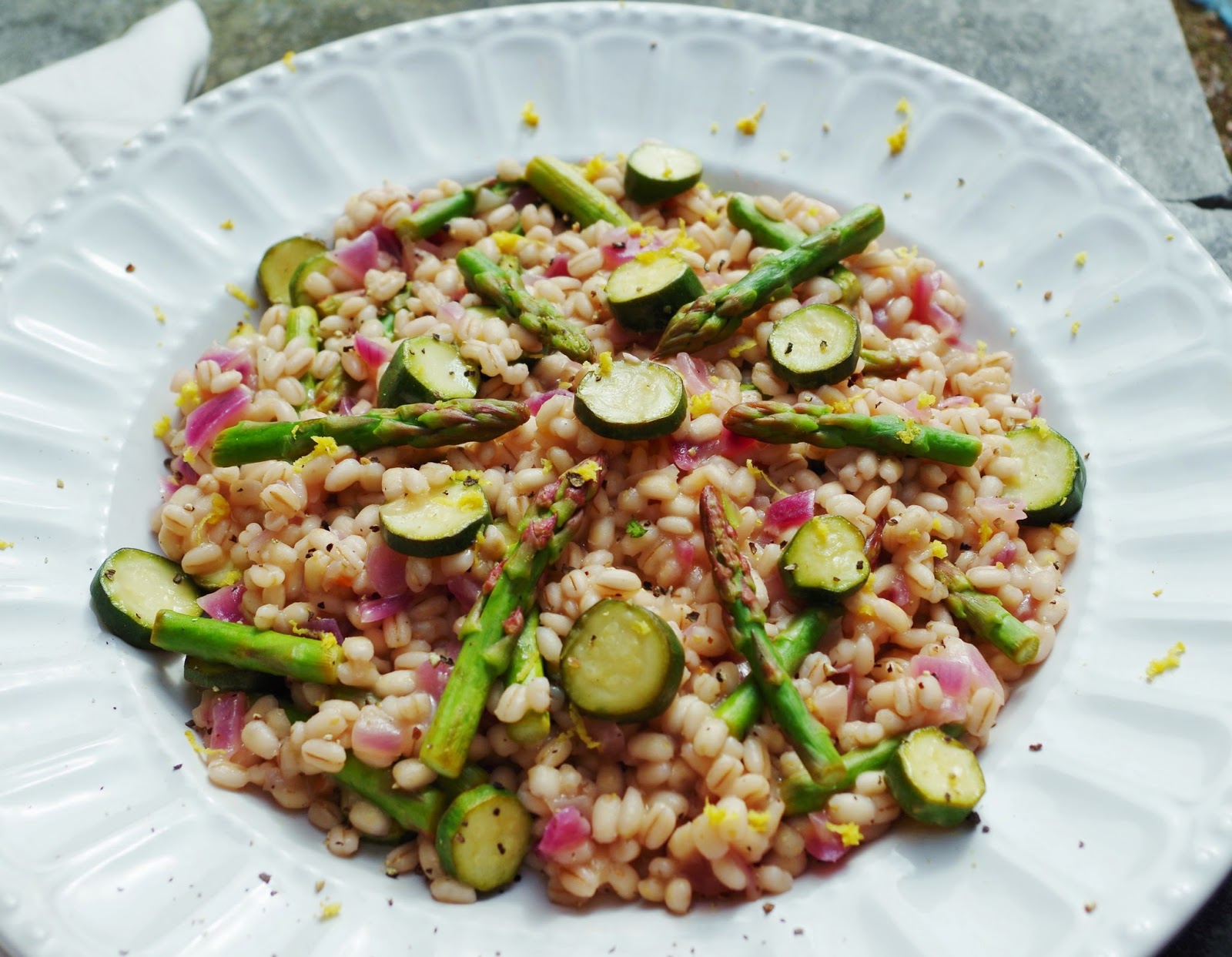 Lemon Asparagus Pearl Barley Risotto Euphoric Vegan