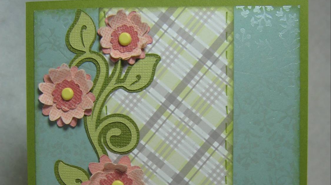 Okieladybug's Scrap N' More Thinking of You Flower Vine Card